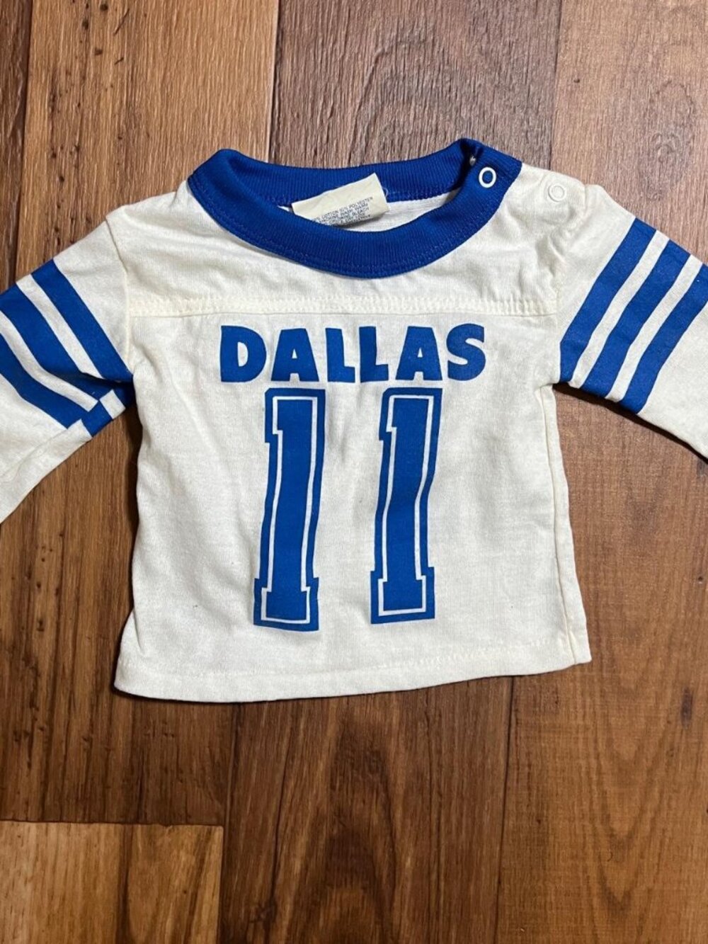 Vintage 70's Dallas Cowboys Baby Top Size 9 Months NFL Striped